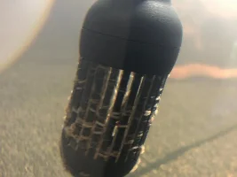 Angel fish waste stuck in filter