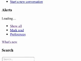 Glitched front page.