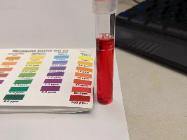 Struggling to read nitrite level (and is it too high for fishless?)