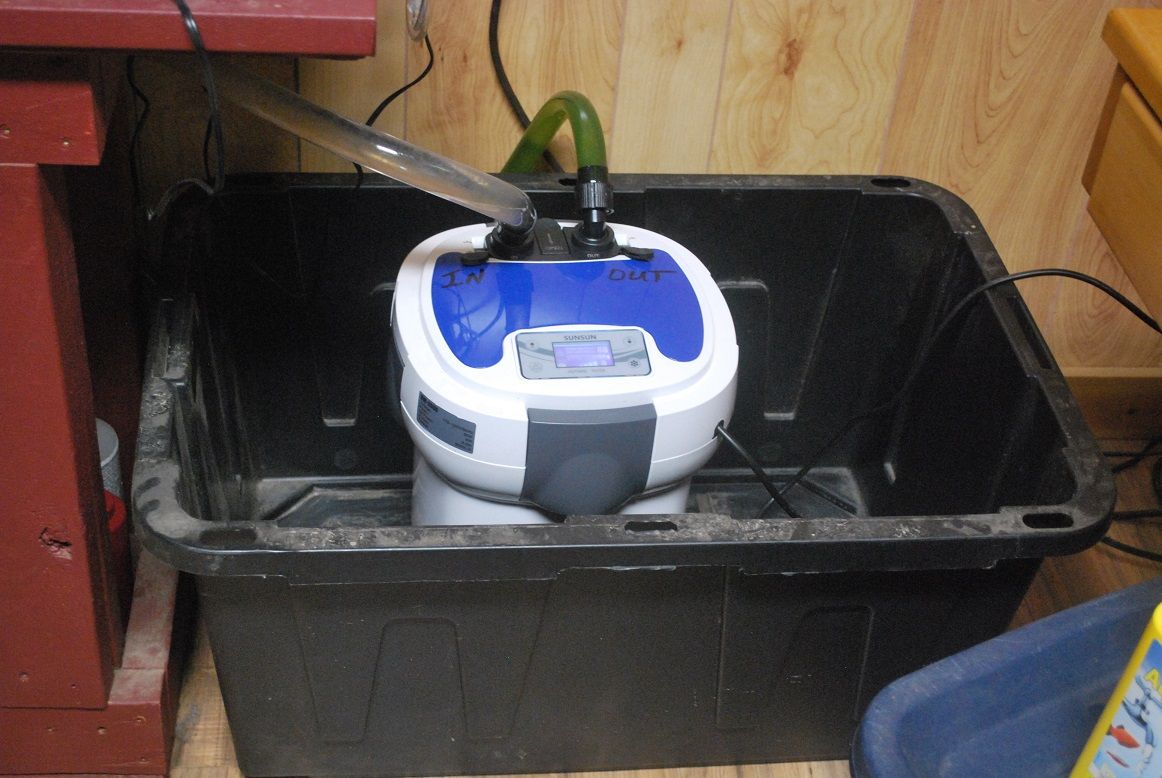 Sunsun HW-3000 in plastic container.jpg